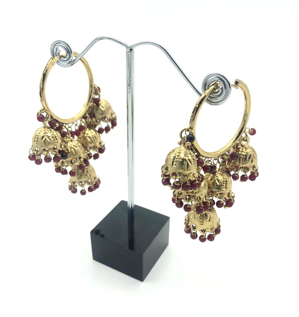 J5 Maroon hoop jumka image 0