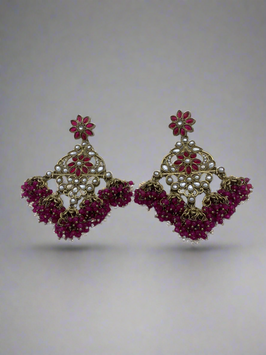 Am 002 Gold and pink earrings