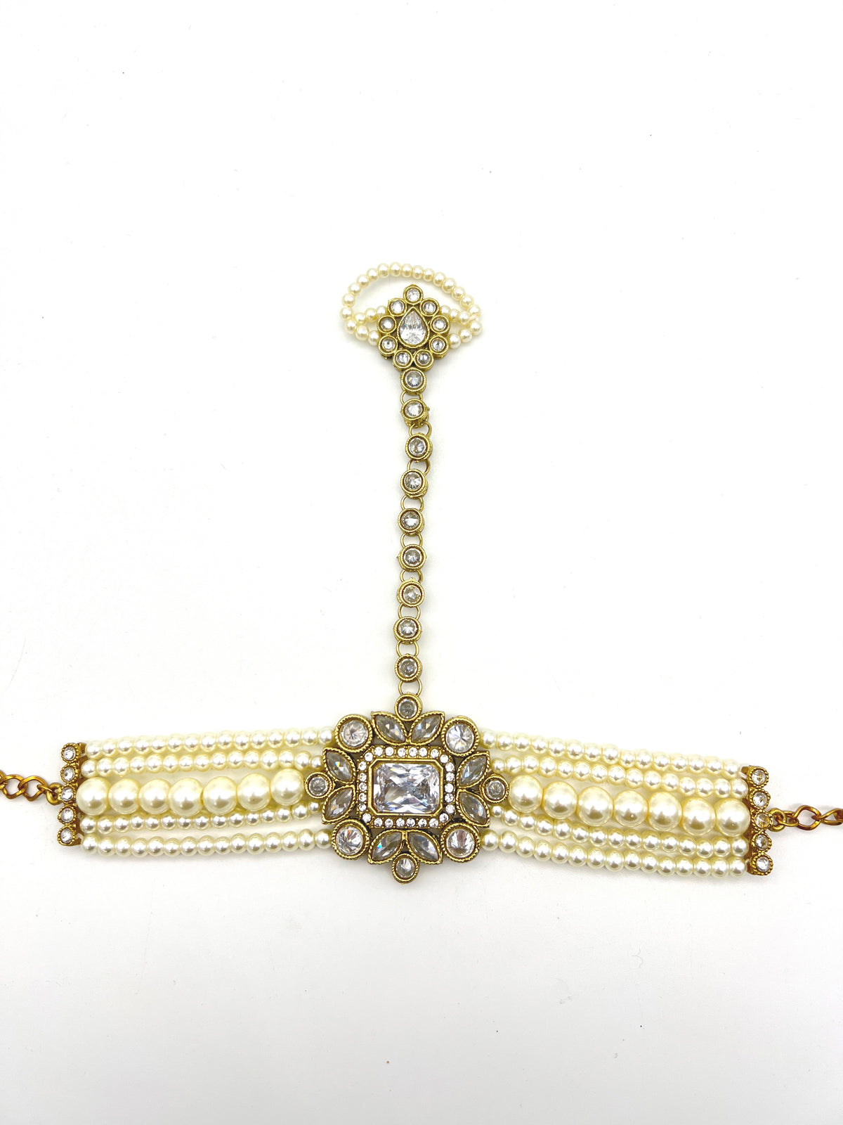 Kundan & pearl handpiece  image 0
