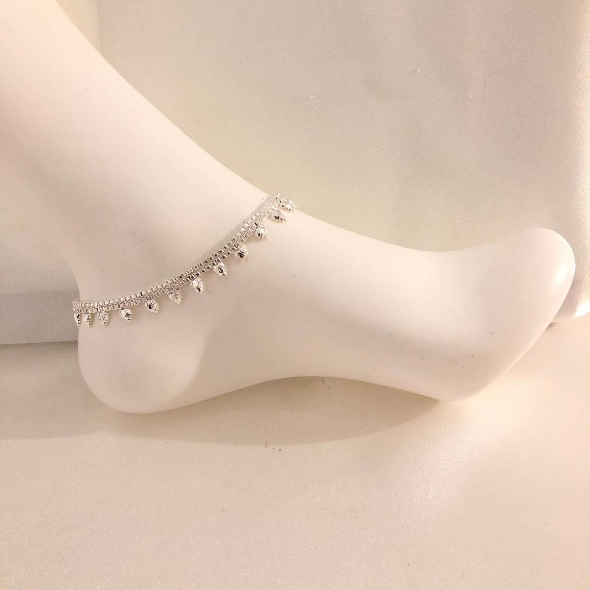 AS15 silver simple anklets image 1