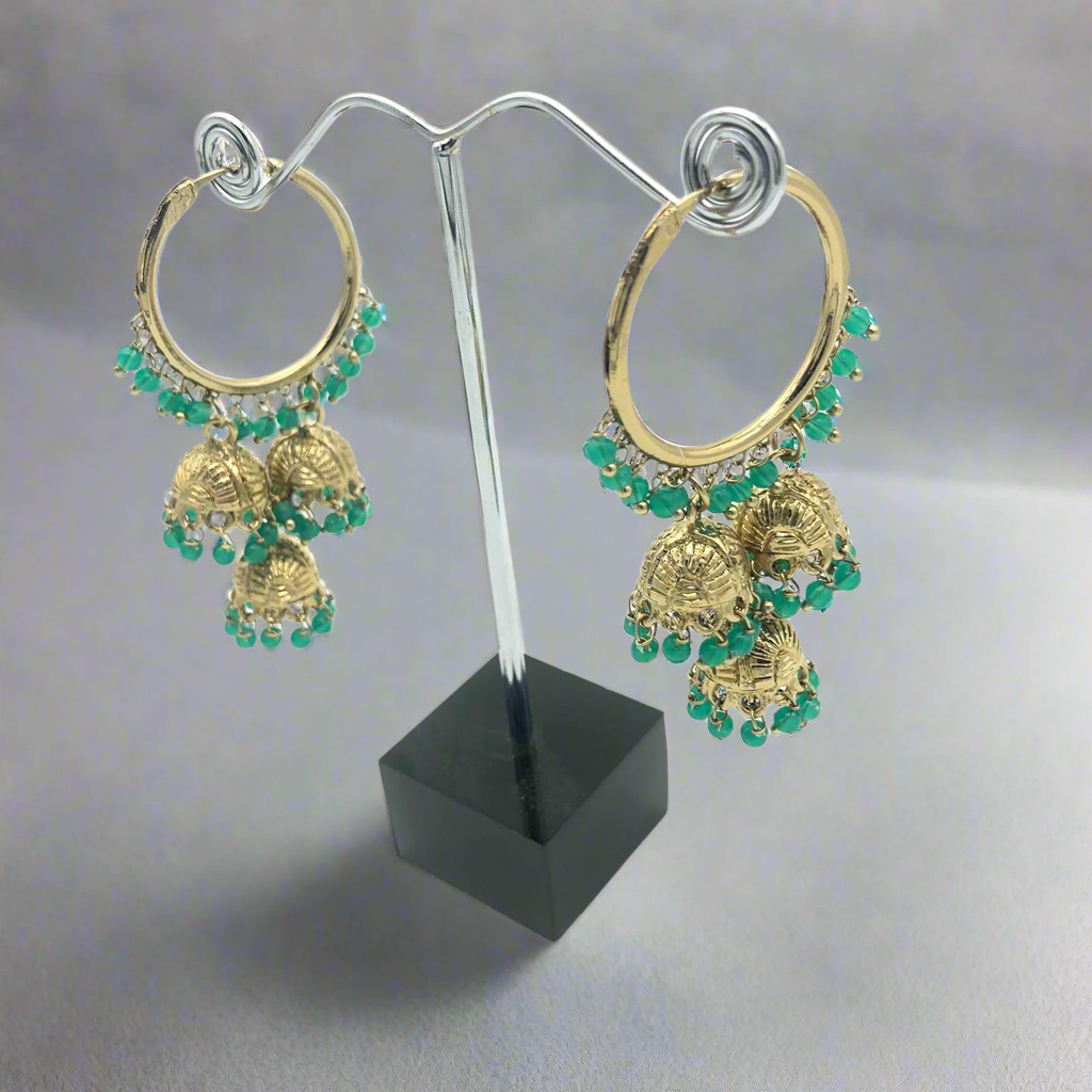 J3 Turquoise hoop jumka