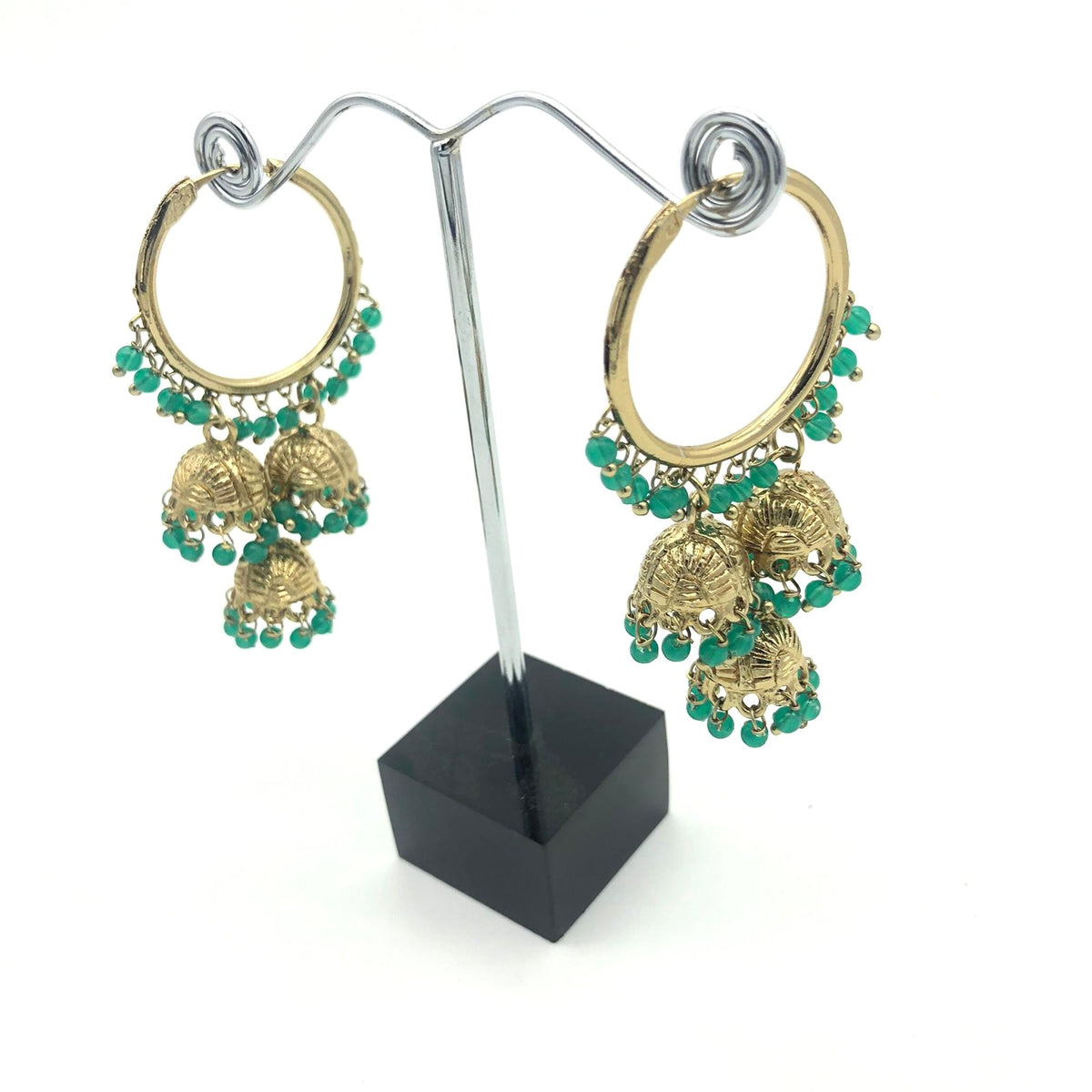 J3 Turquoise hoop jumka image 0