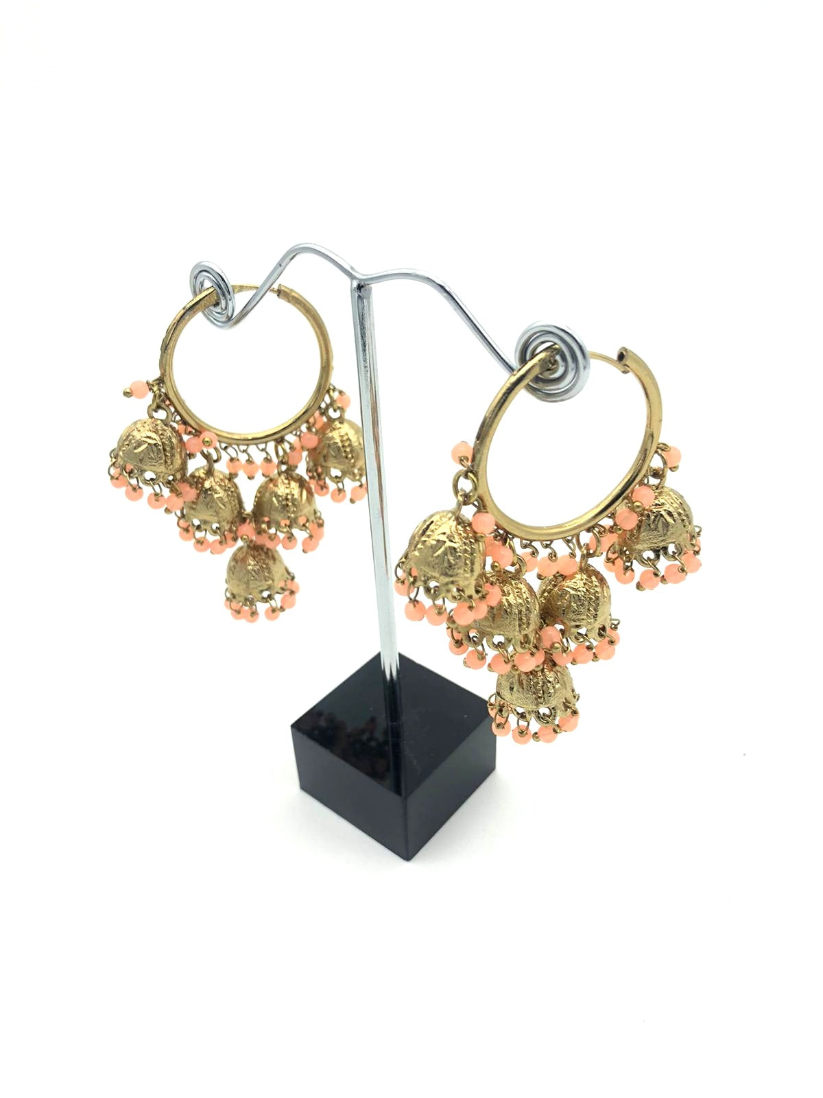 J5 Peach hoop jumka image 0