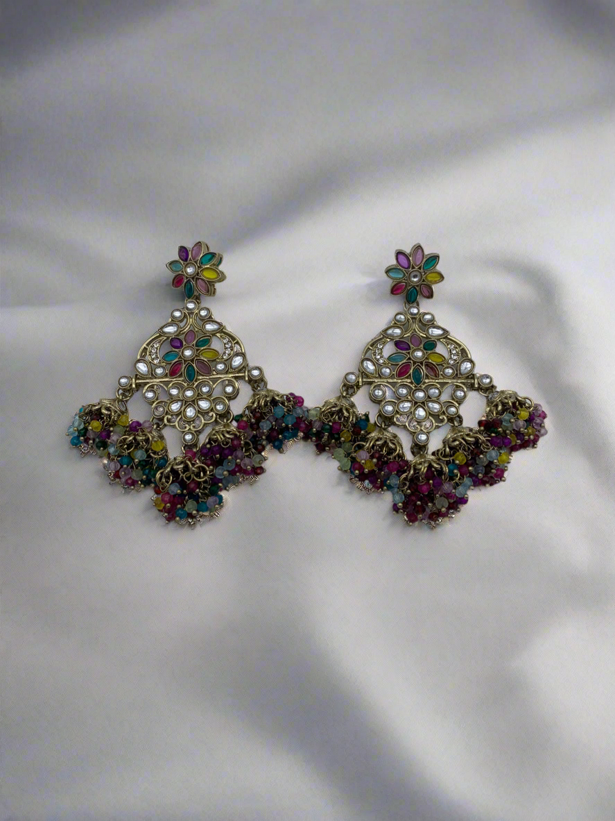 Am 002Gold multicoloured earrings
