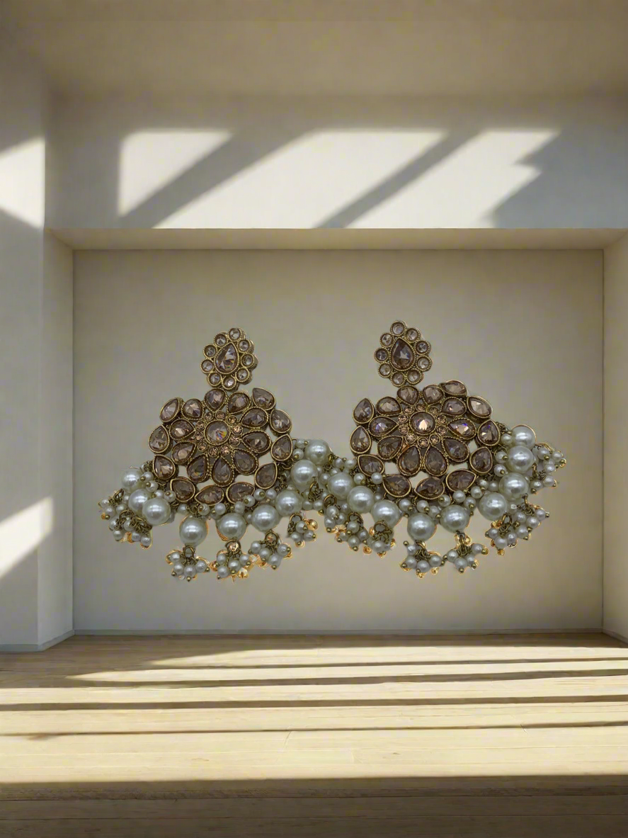 Am 006 Full Gold polki earrings