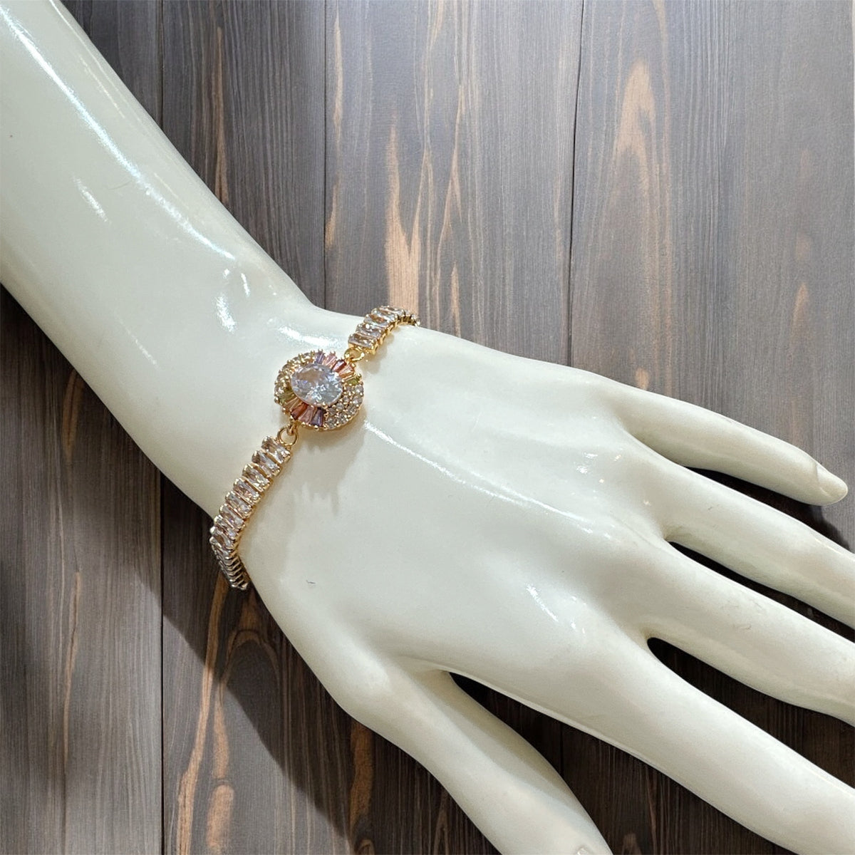 PA120 Gold with multicolour stones bracelet