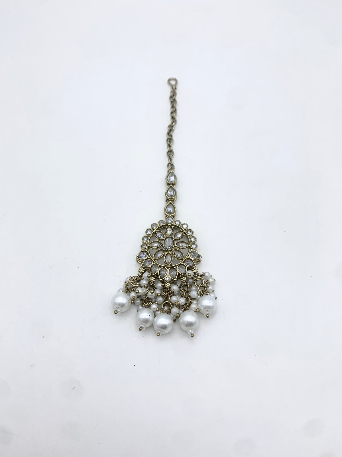 AM013 Gold and White Necklace set Polki