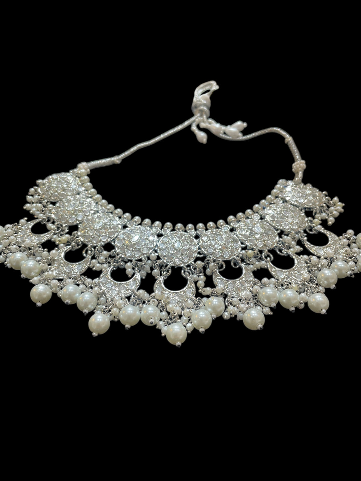 AN788 Silver Mirror Necklace Set