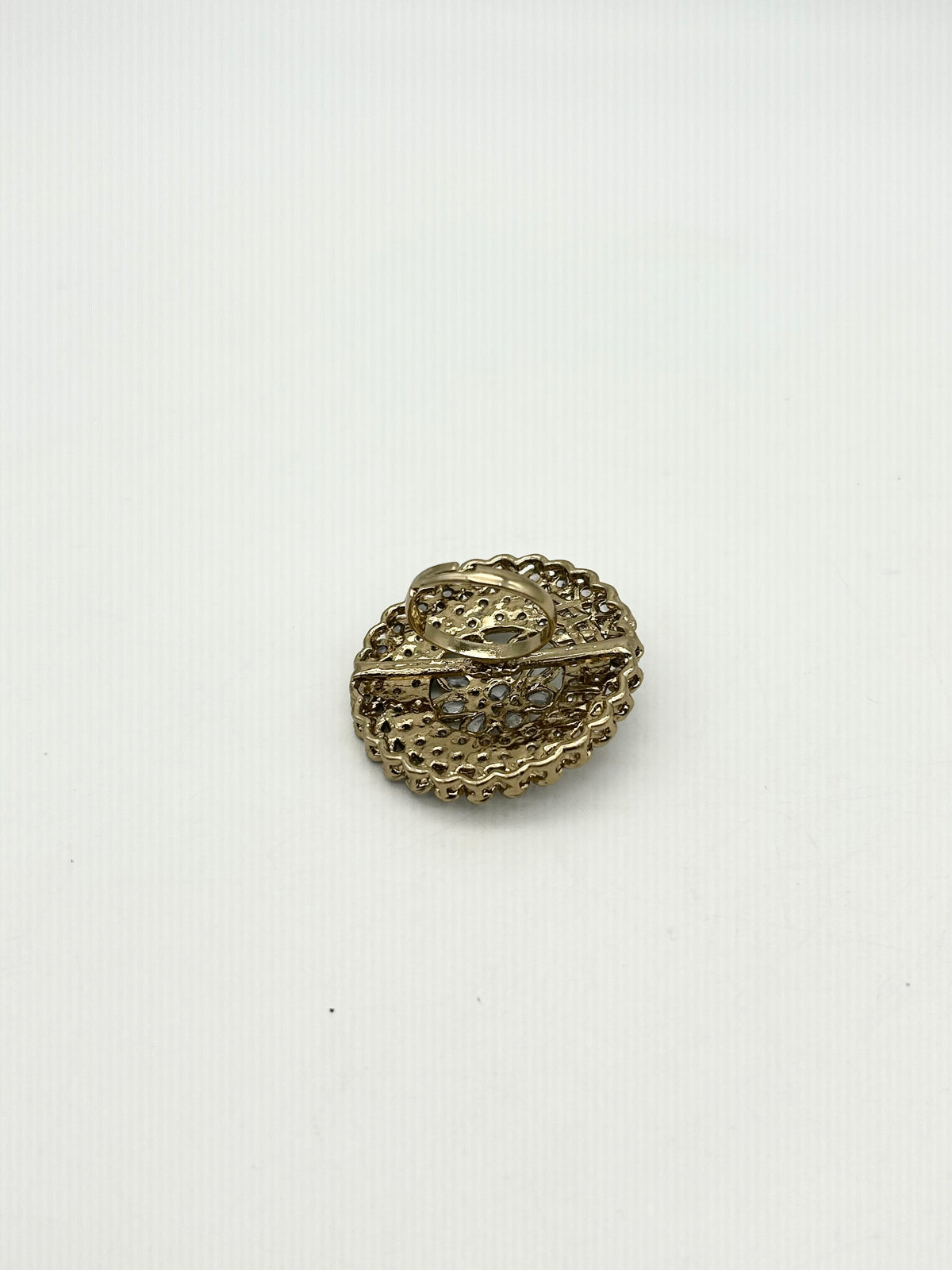 AM 800 Gold and White adjustable ring polki