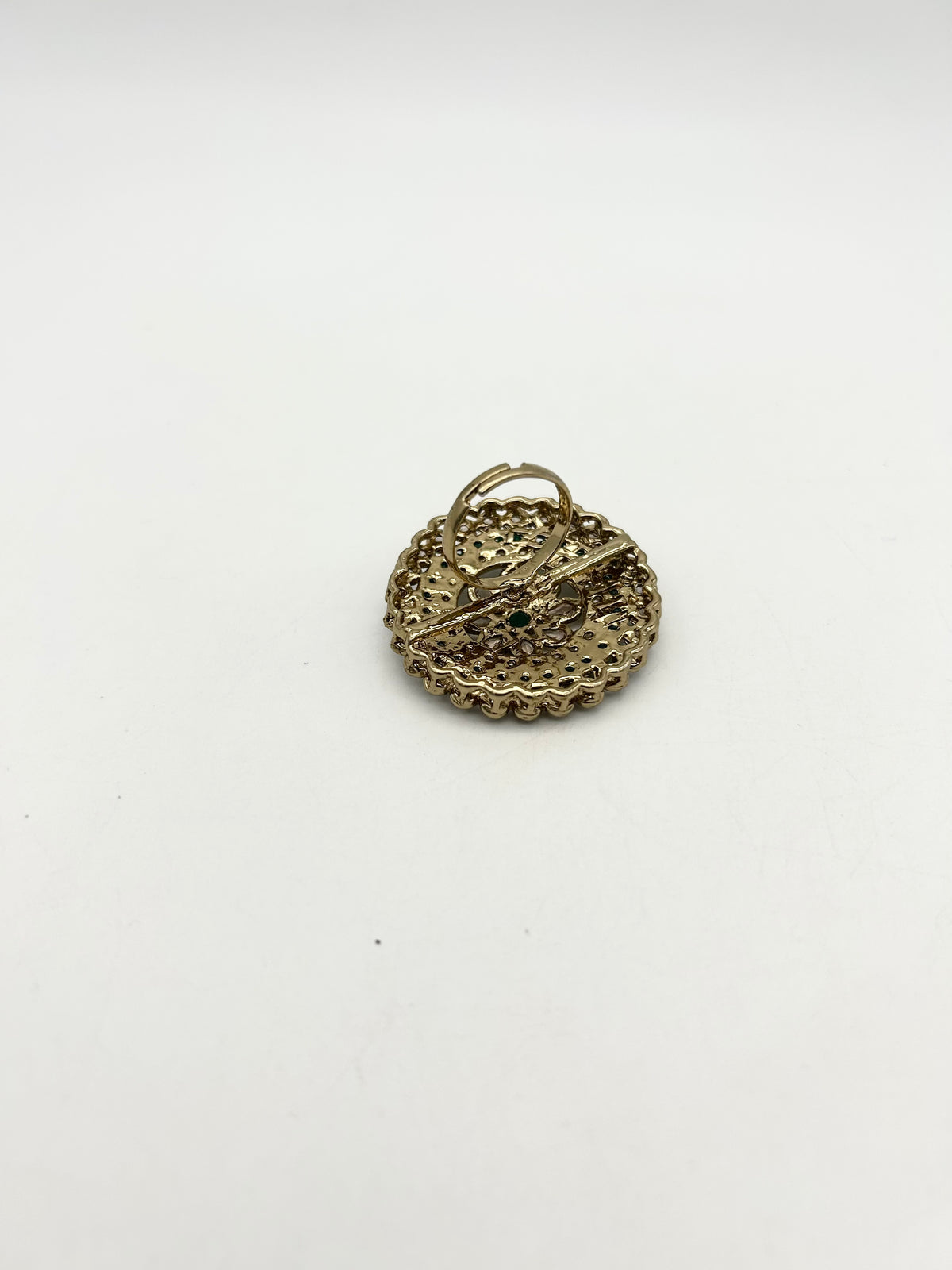 AM800 Gold and green adjustayring polki