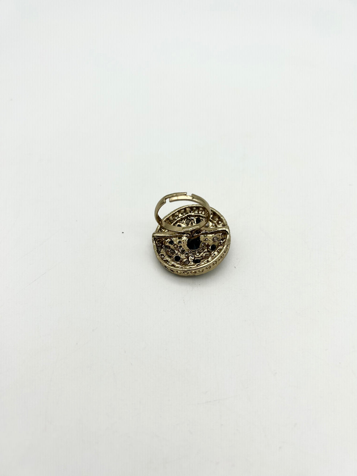 AM804 Gold and Black adjustable ring polki