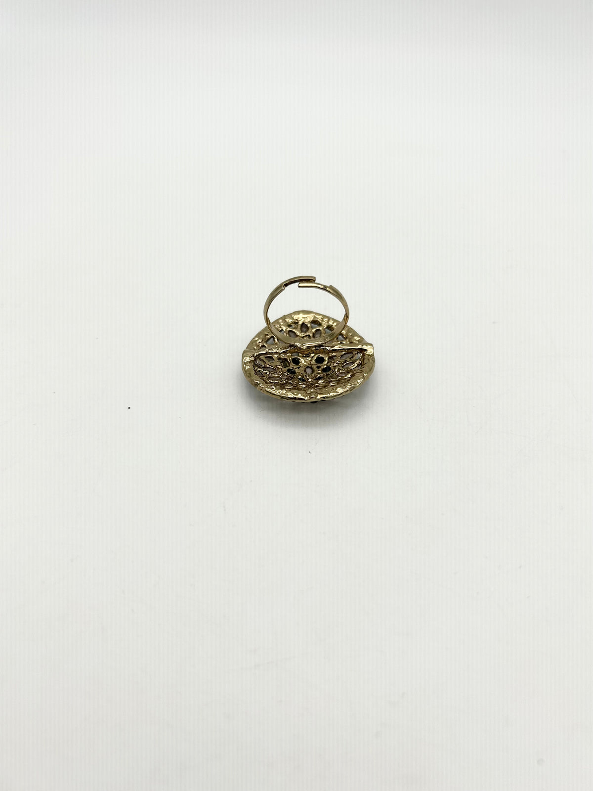 AM805 Gold and Black adjustable ring polki