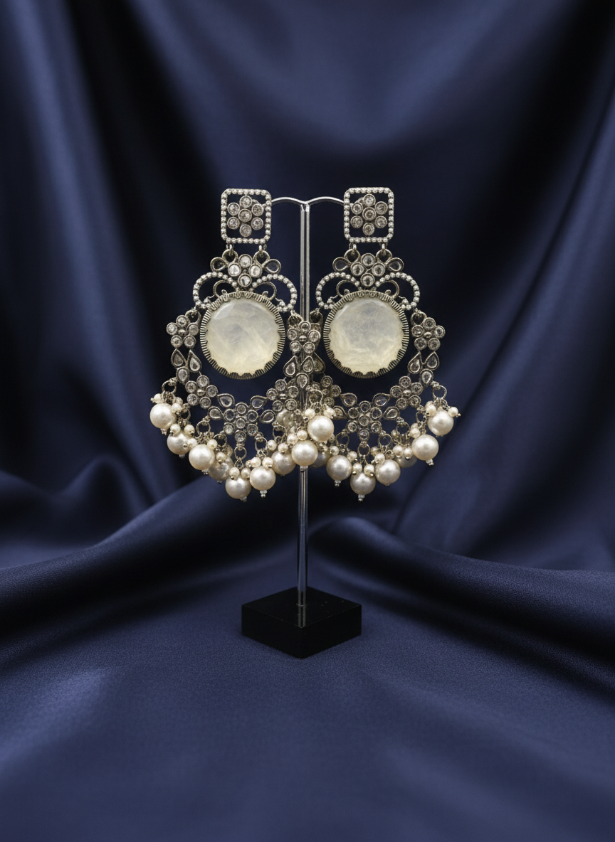 AM023 Gold earrings polki