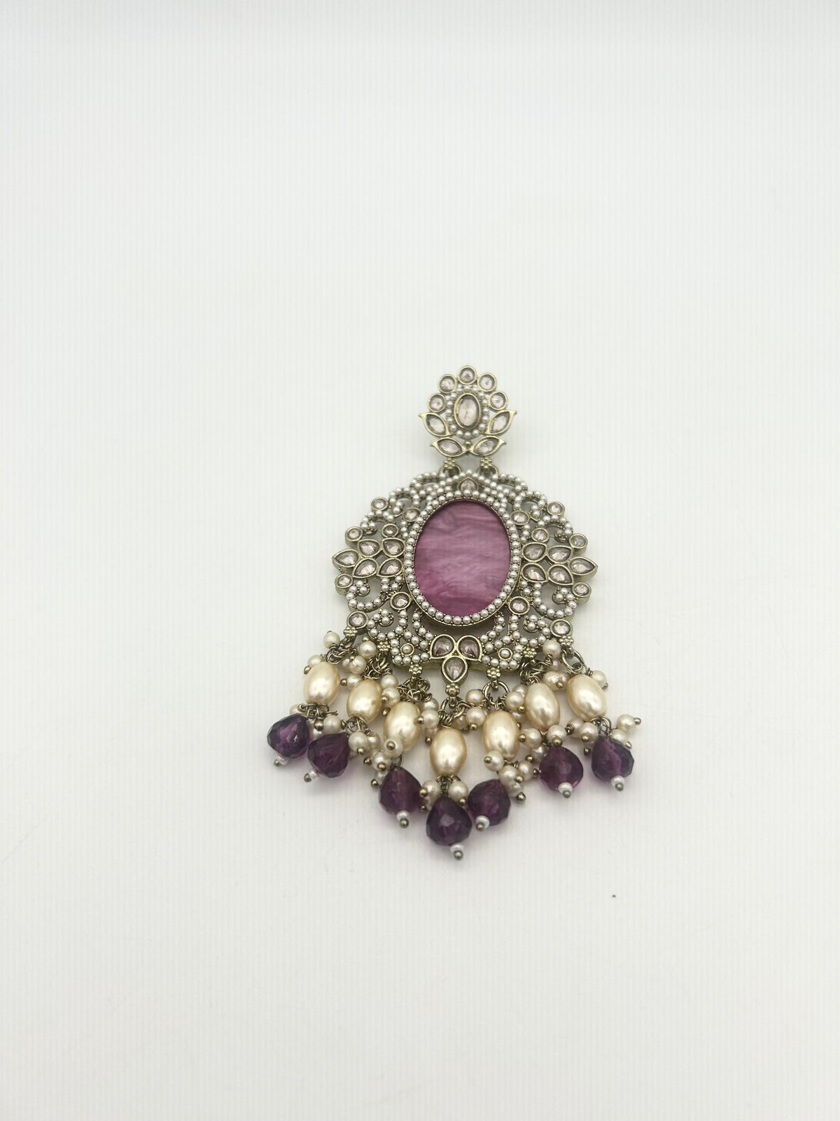AM020 Gold and Purple Earrings polki