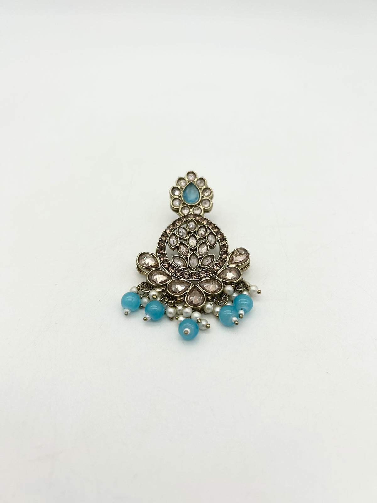 AM025 Gold and Blue earrings polki