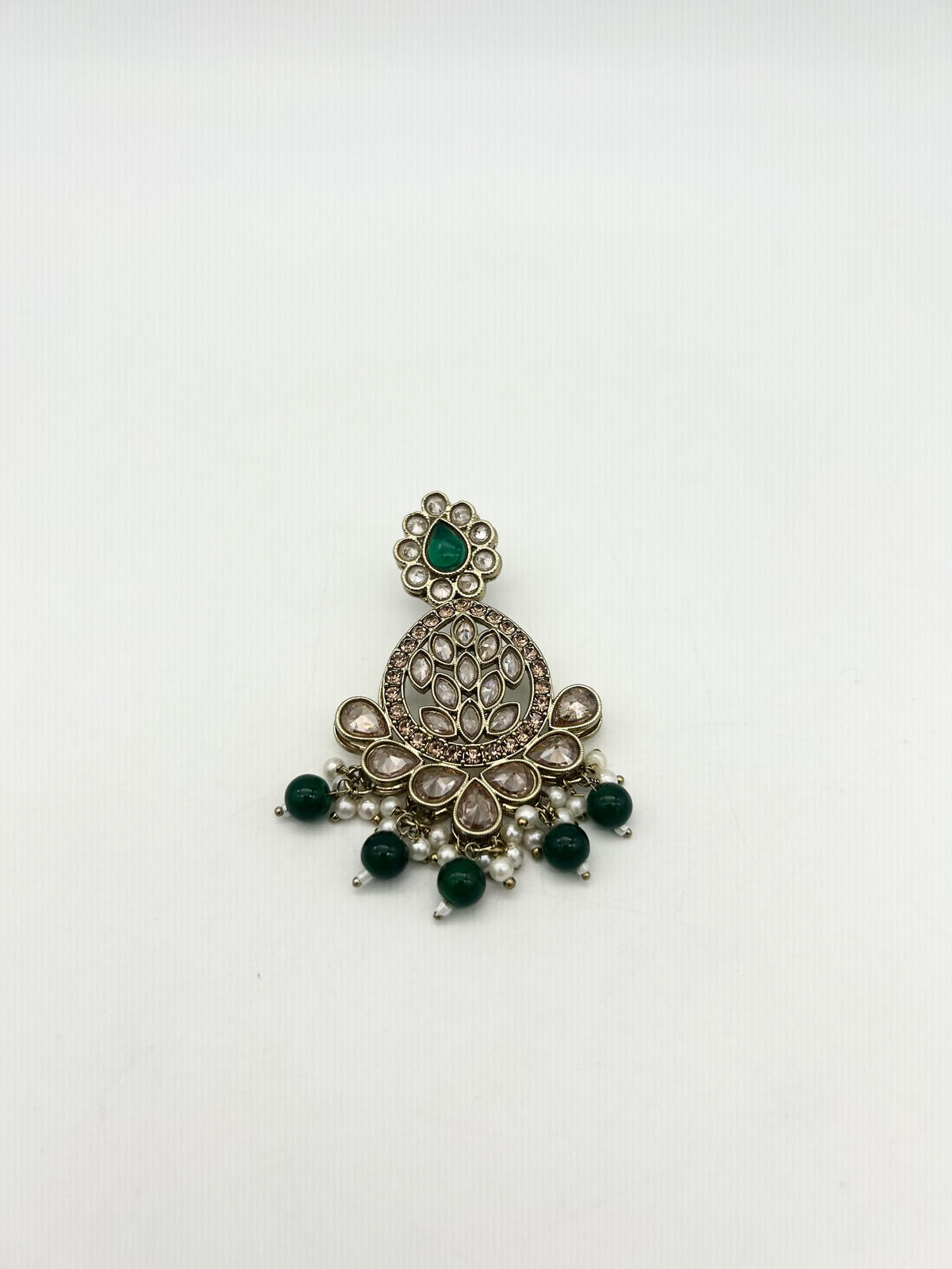 AM025 Gold and Green Earrings polki
