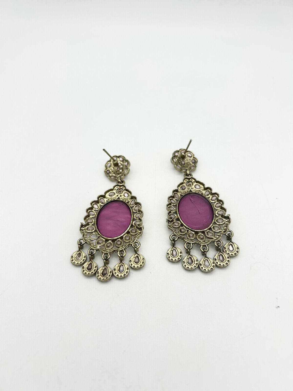 AM024 Gold and Purple Earrings polki