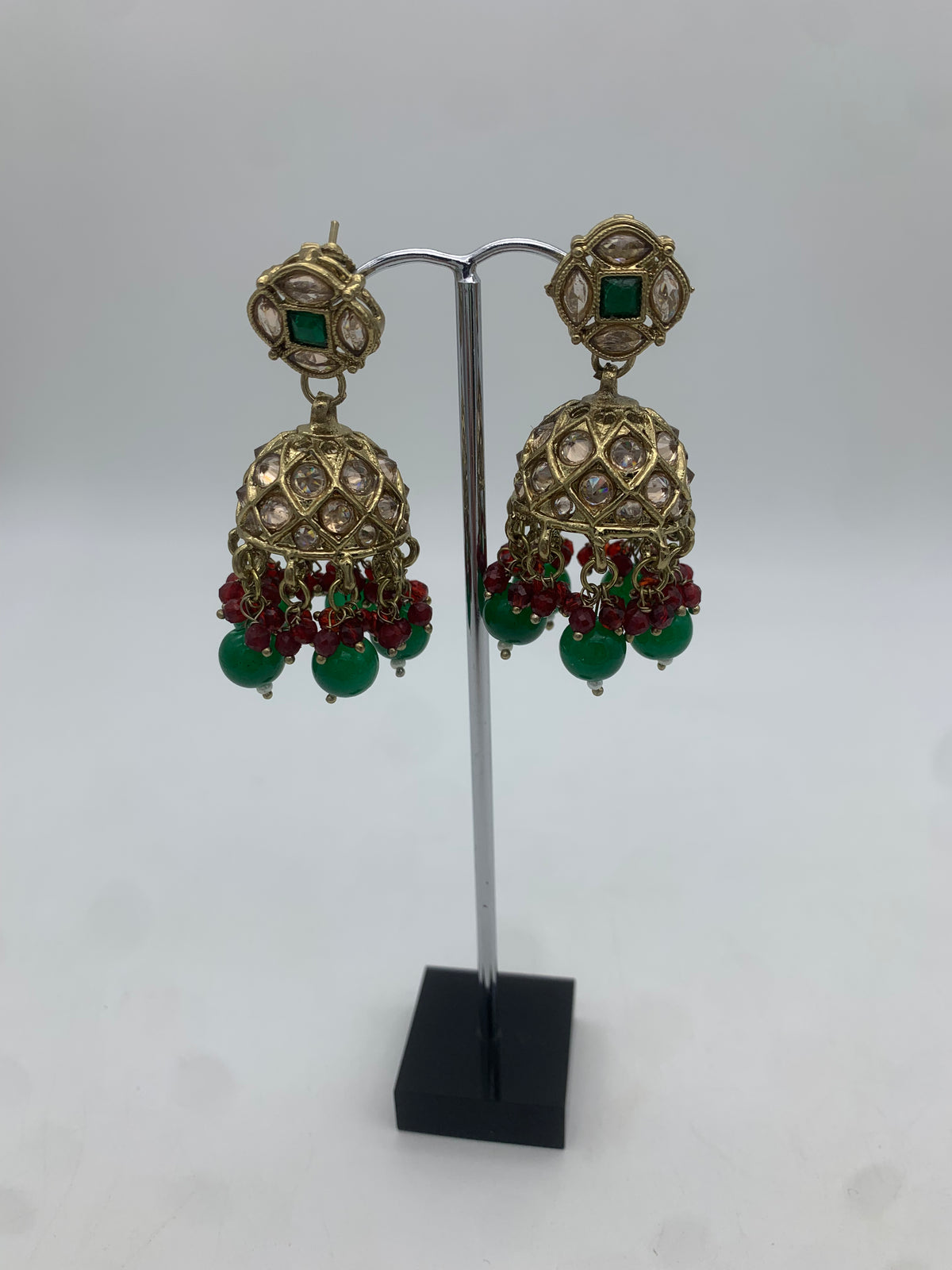 Am 012 Maroon and green necklace set