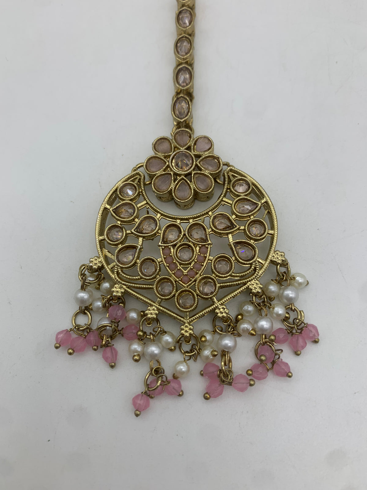 Am 011 Pastel pink and gold necklace set