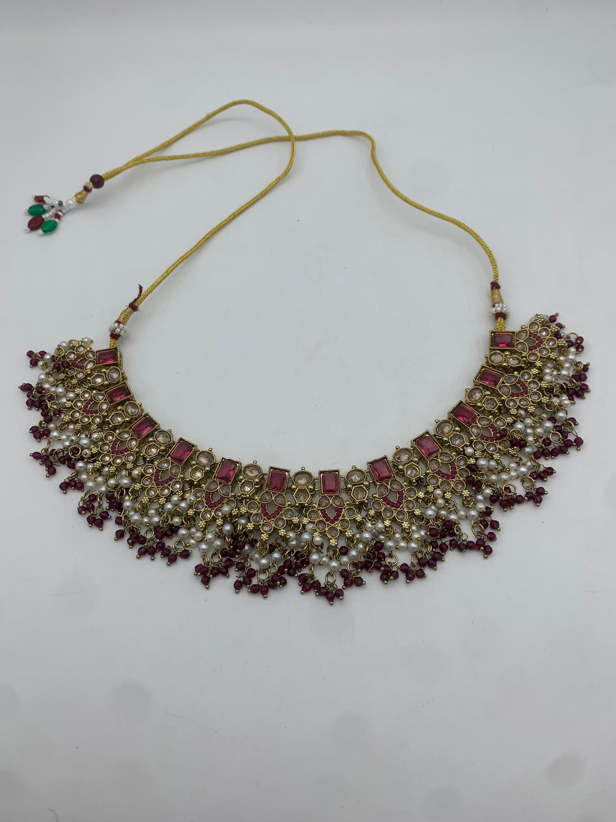 Am 011 Gold and plum necklace set