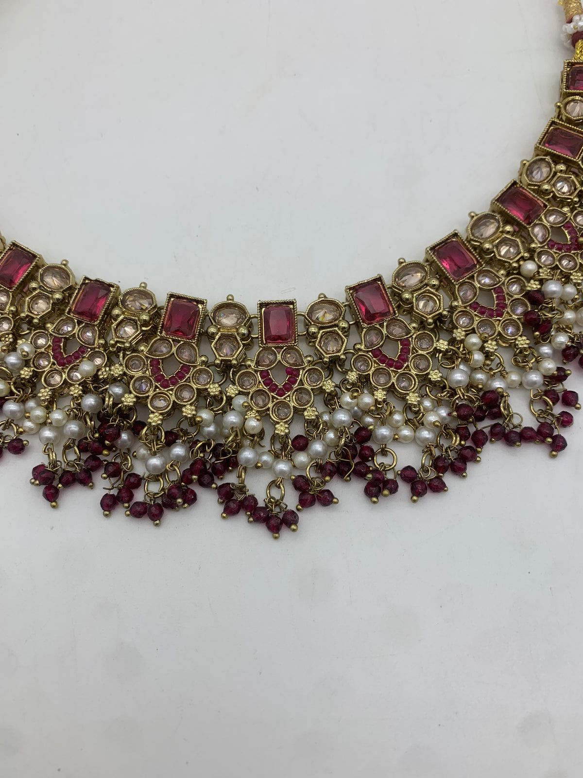 Am 011 Gold and plum necklace set