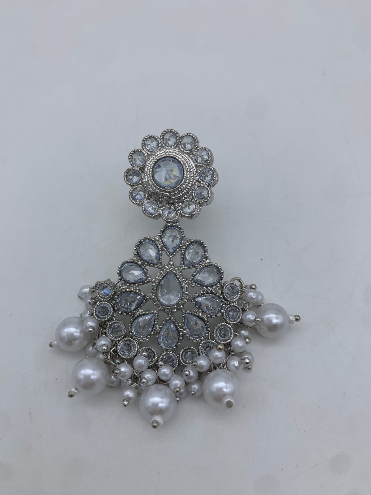 AM001 Silver polki earrings