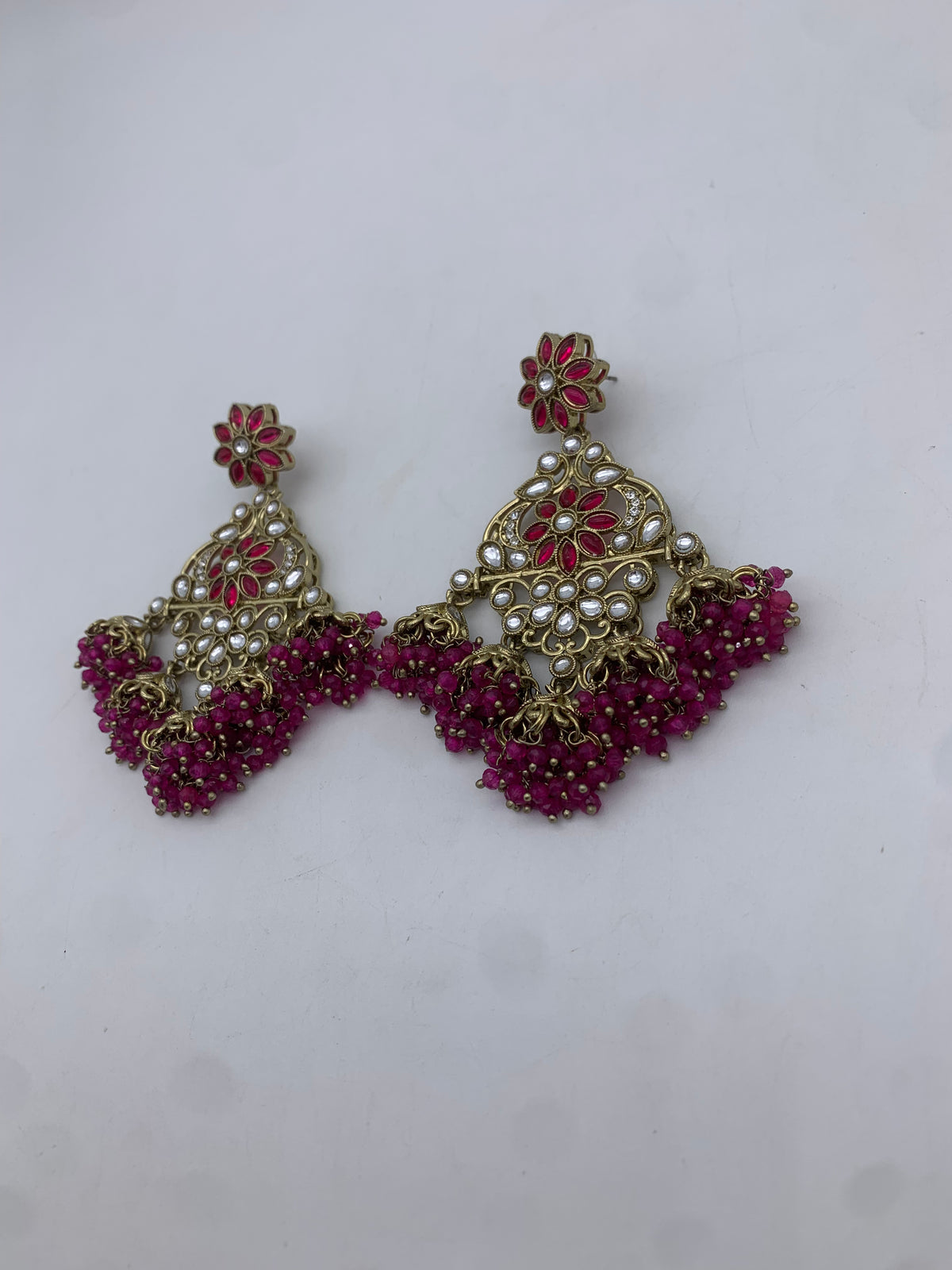 Am 002 Gold and pink earrings