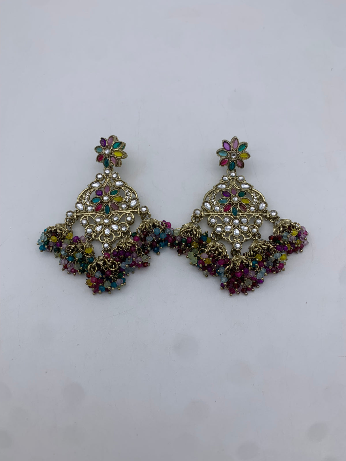 Am 002Gold multicoloured earrings