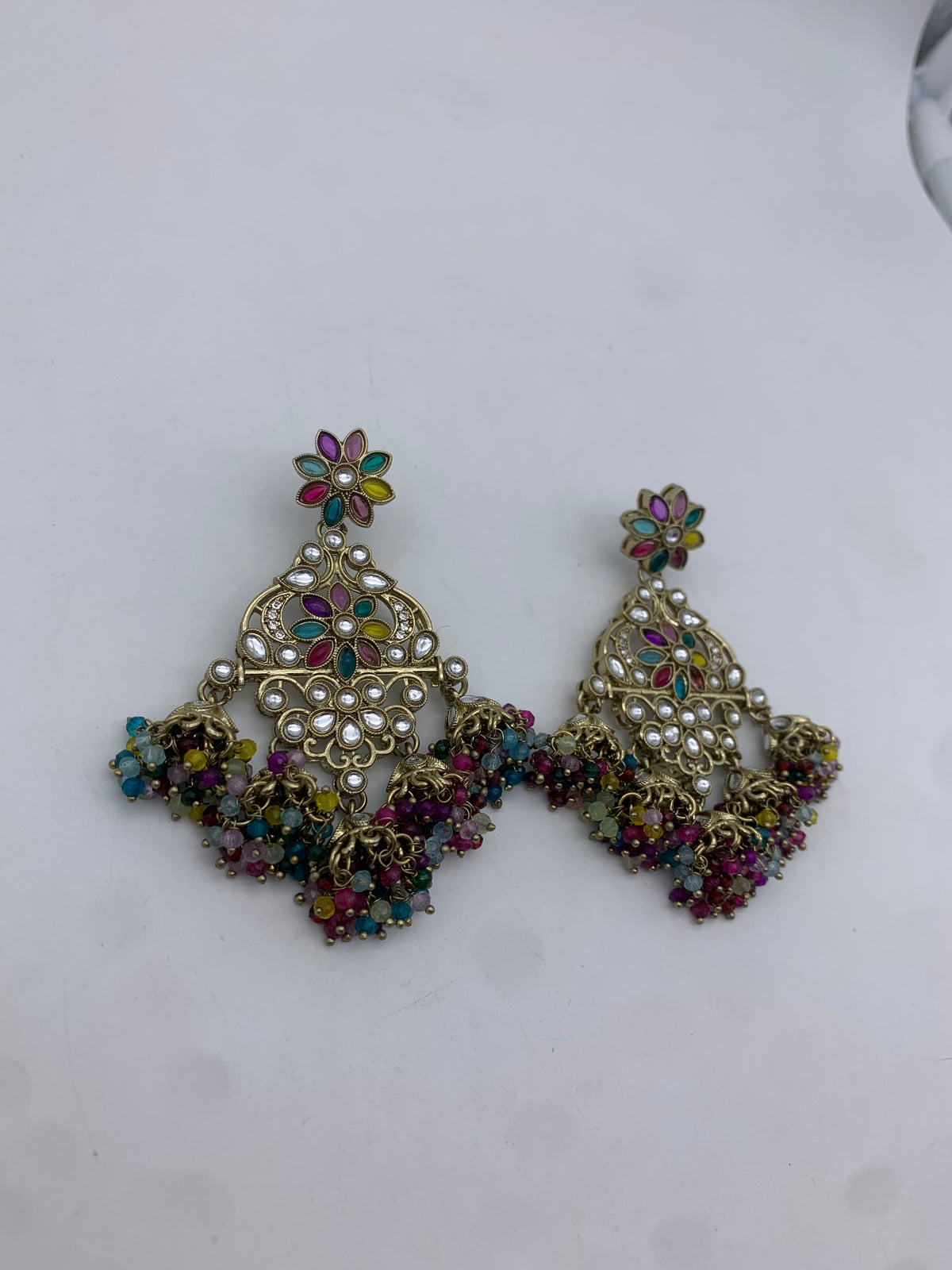 Am 002Gold multicoloured earrings