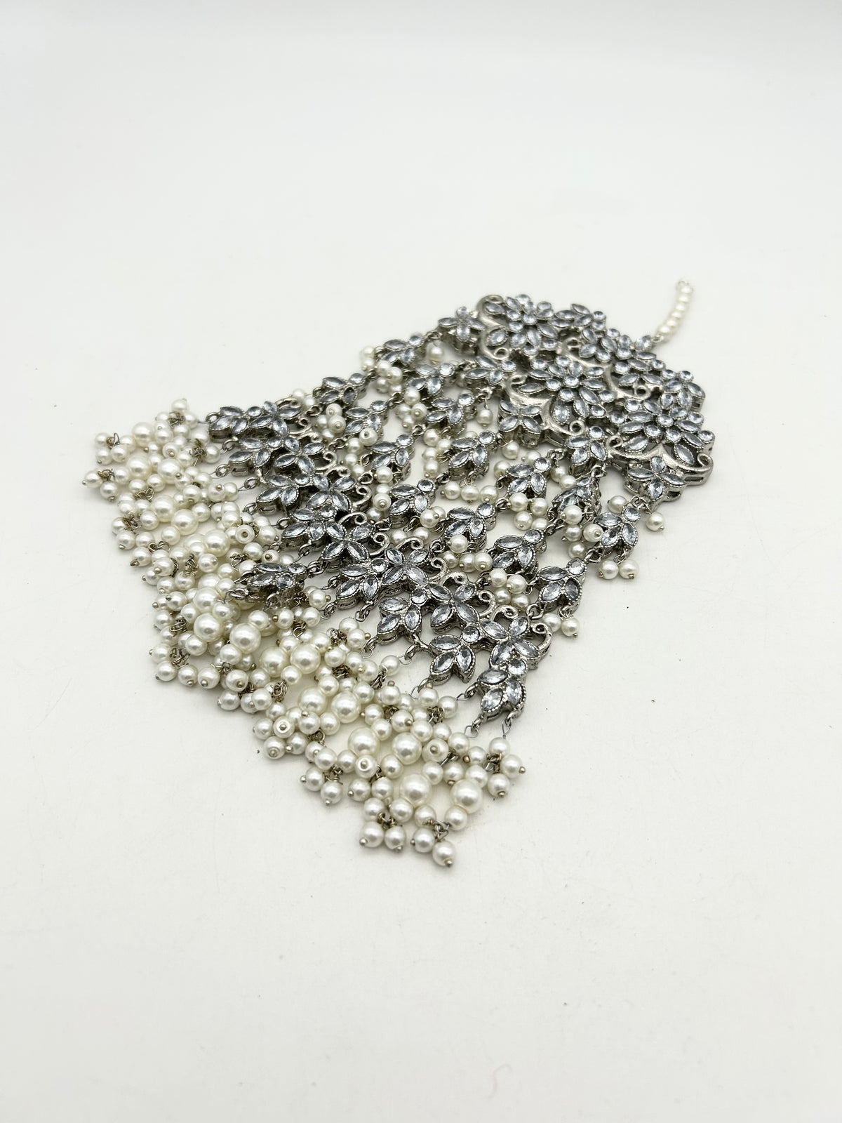 AM9025 Silver bridal necklace set Polki