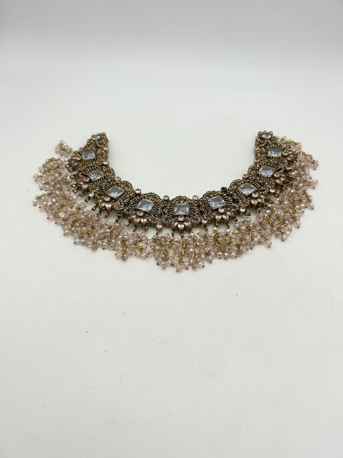 AM300 Gold and Pink Bridal Necklace and choker polki