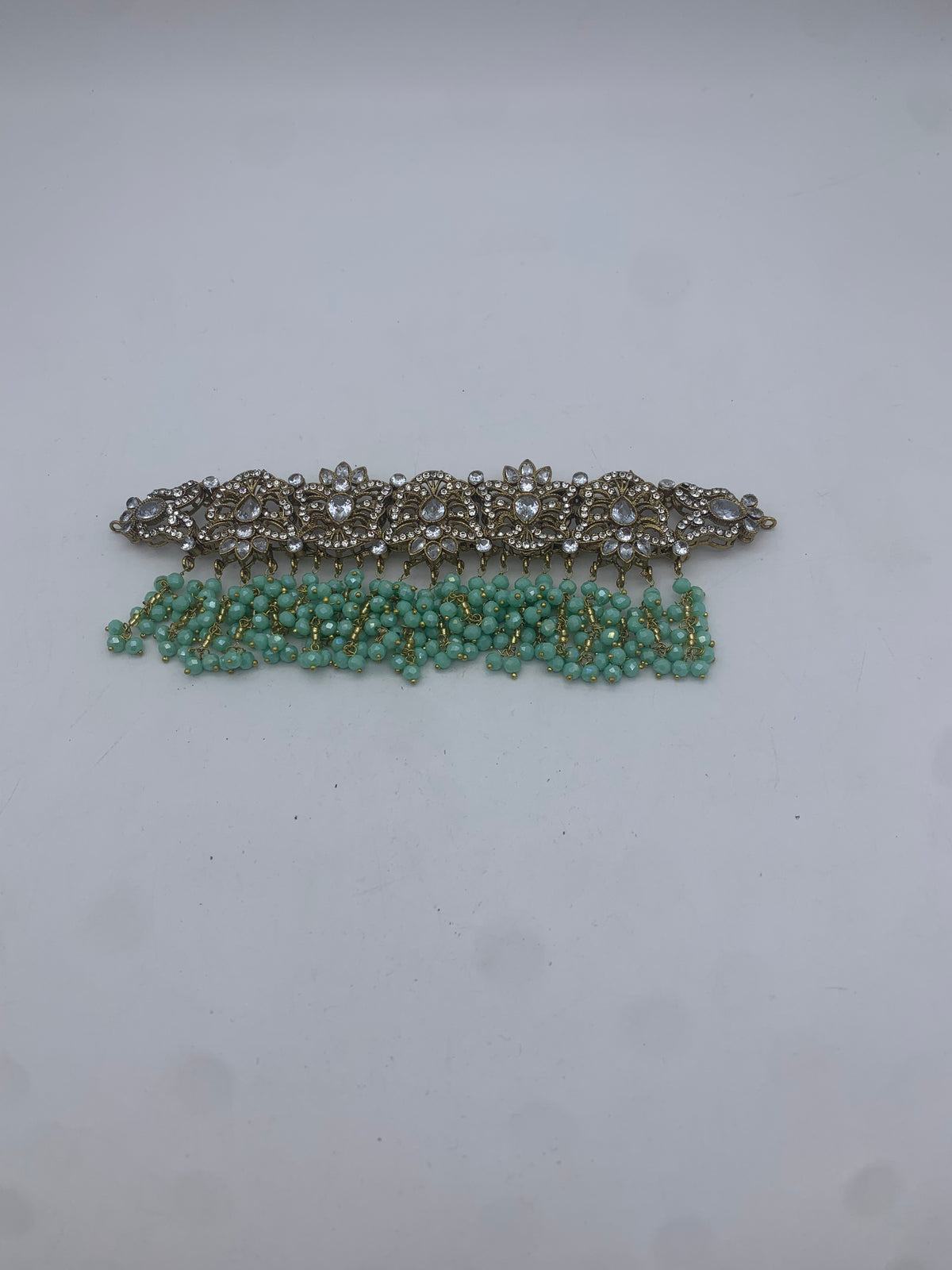 AM301 Gold and Mint Bridal Necklace Choker set Polki