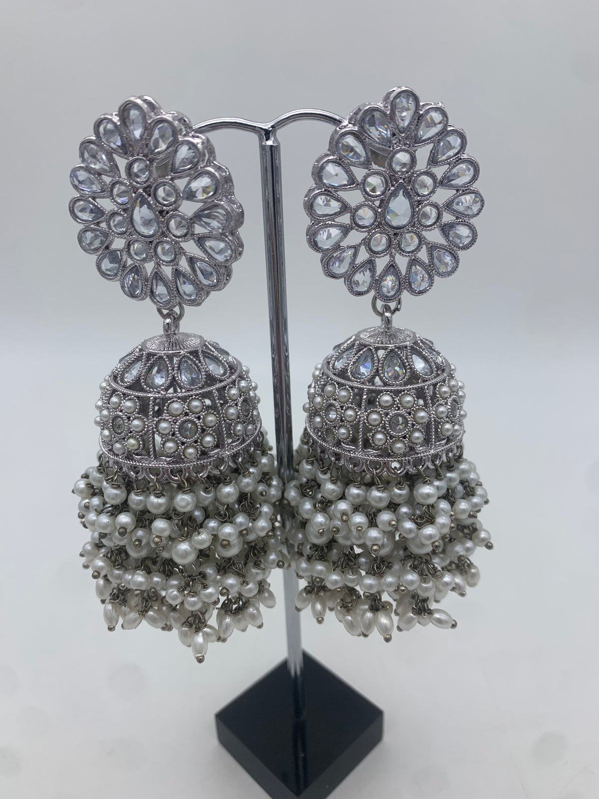 AM011 Silver Necklace set Polki