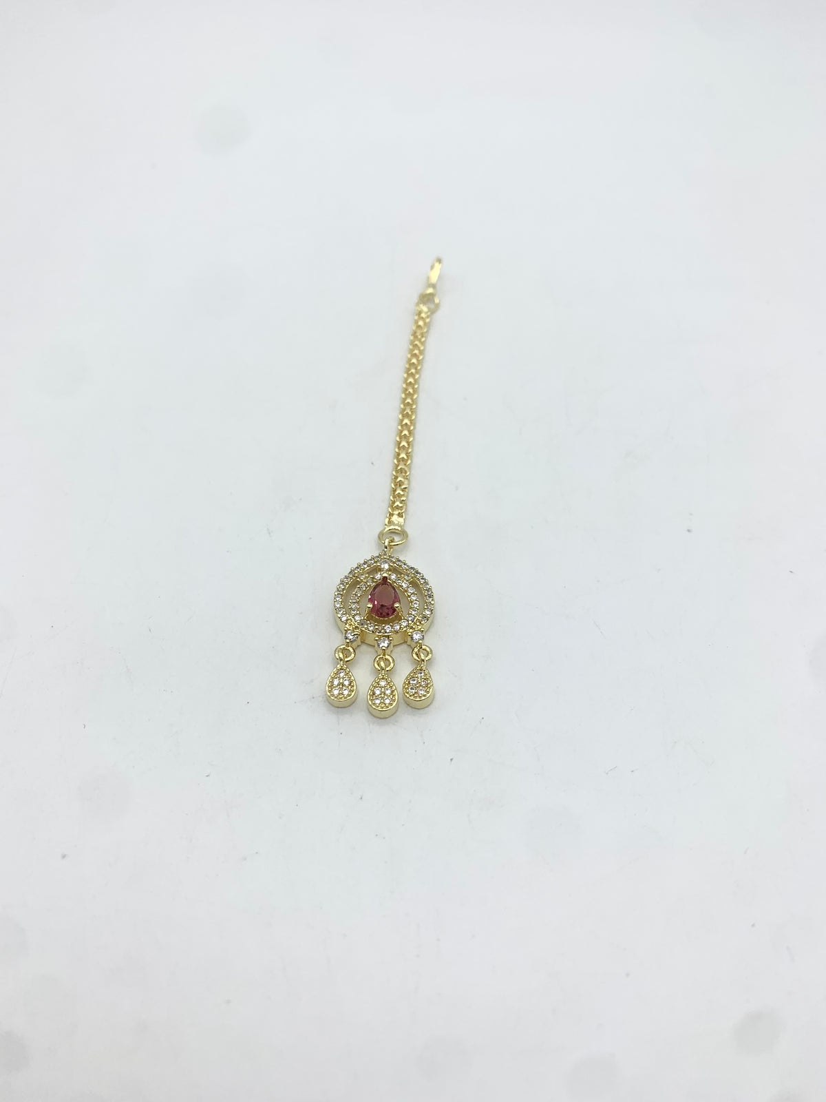 AM673 Gold and Red Tikka American diamond