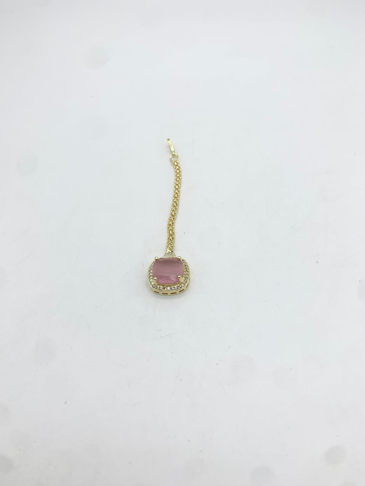AM665 Gold and and Pink tikka American diamond