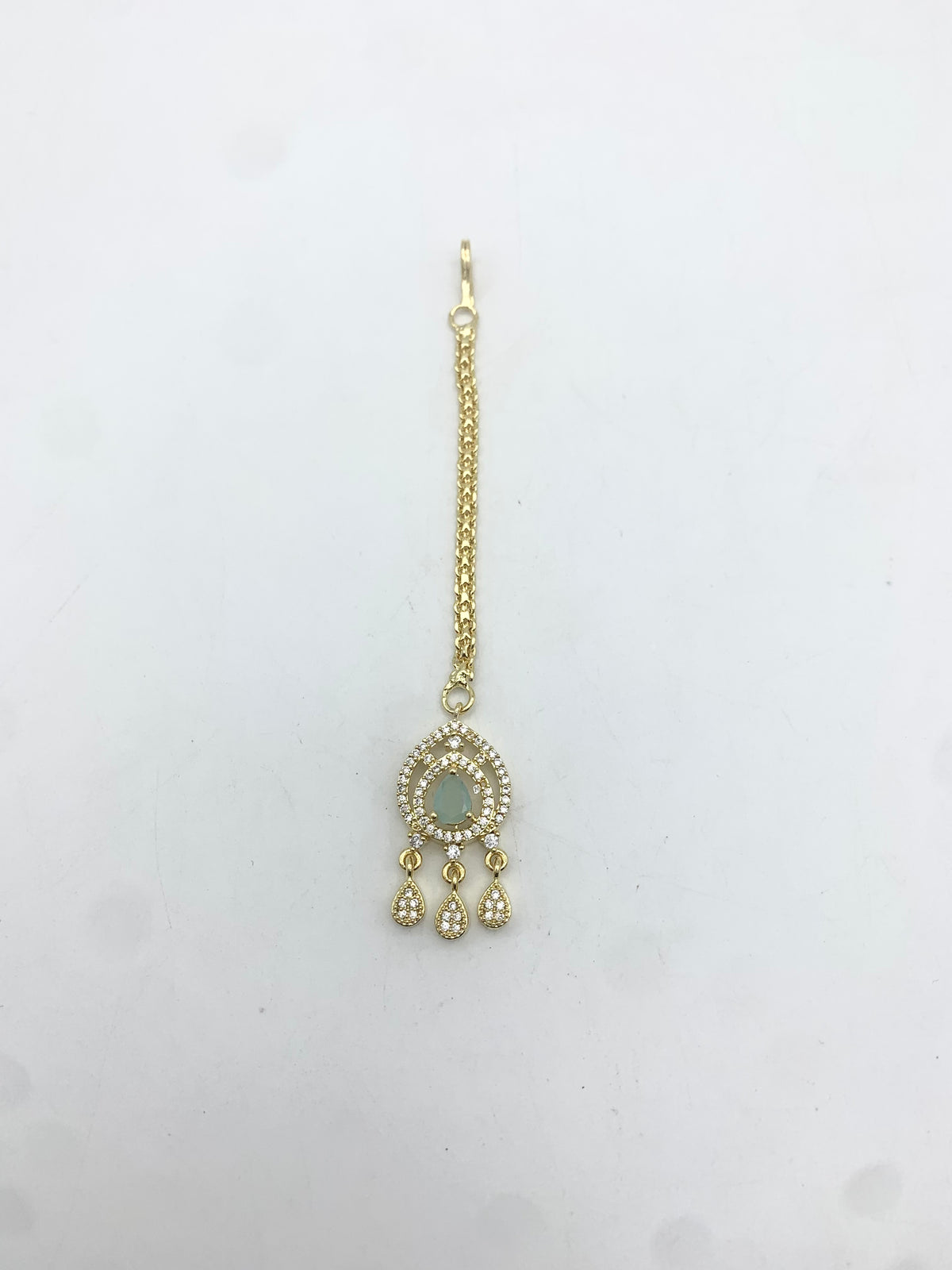 AM673 Gold and Mint tikka American diamond