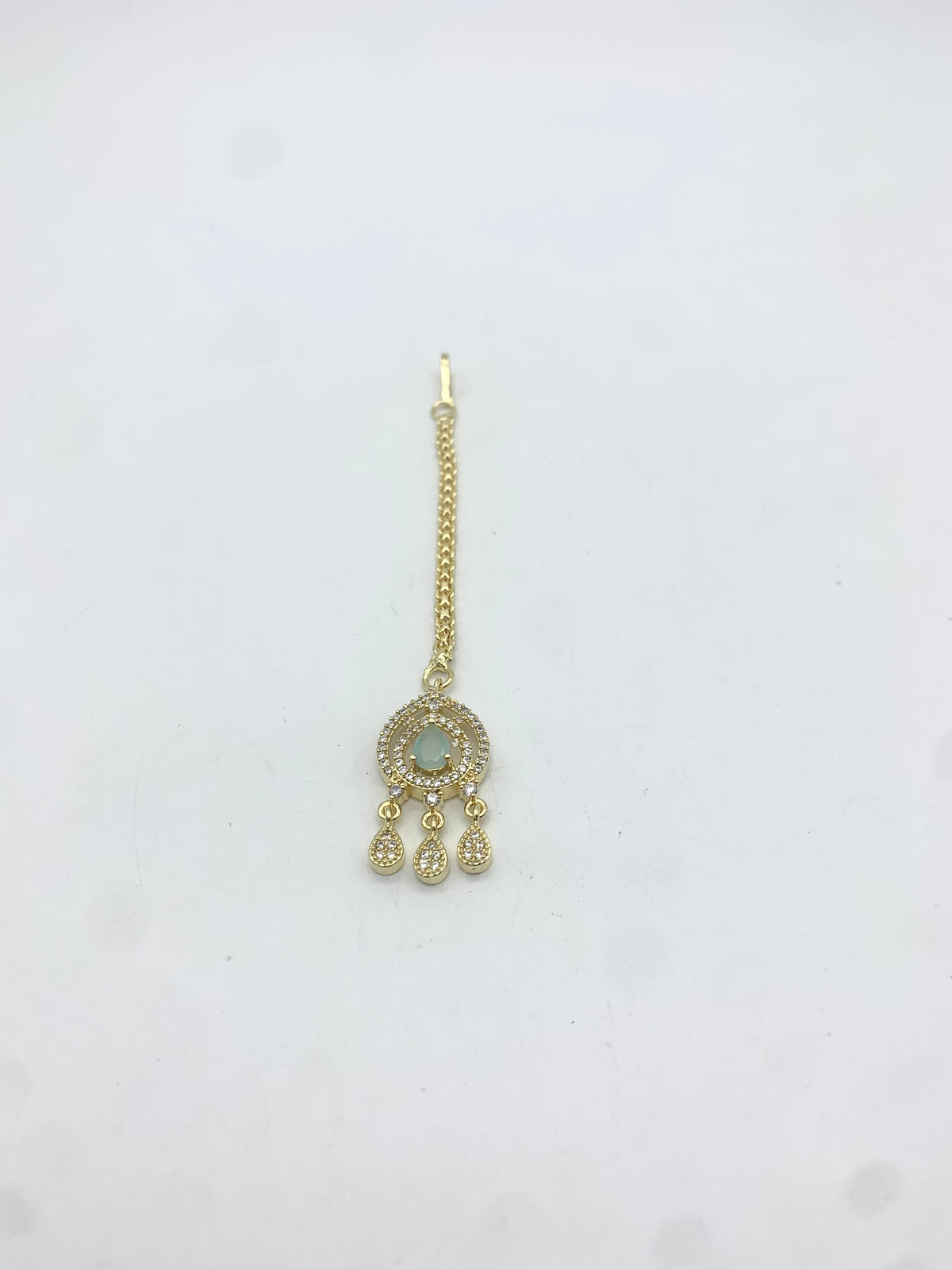 AM673 Gold and Mint tikka American diamond