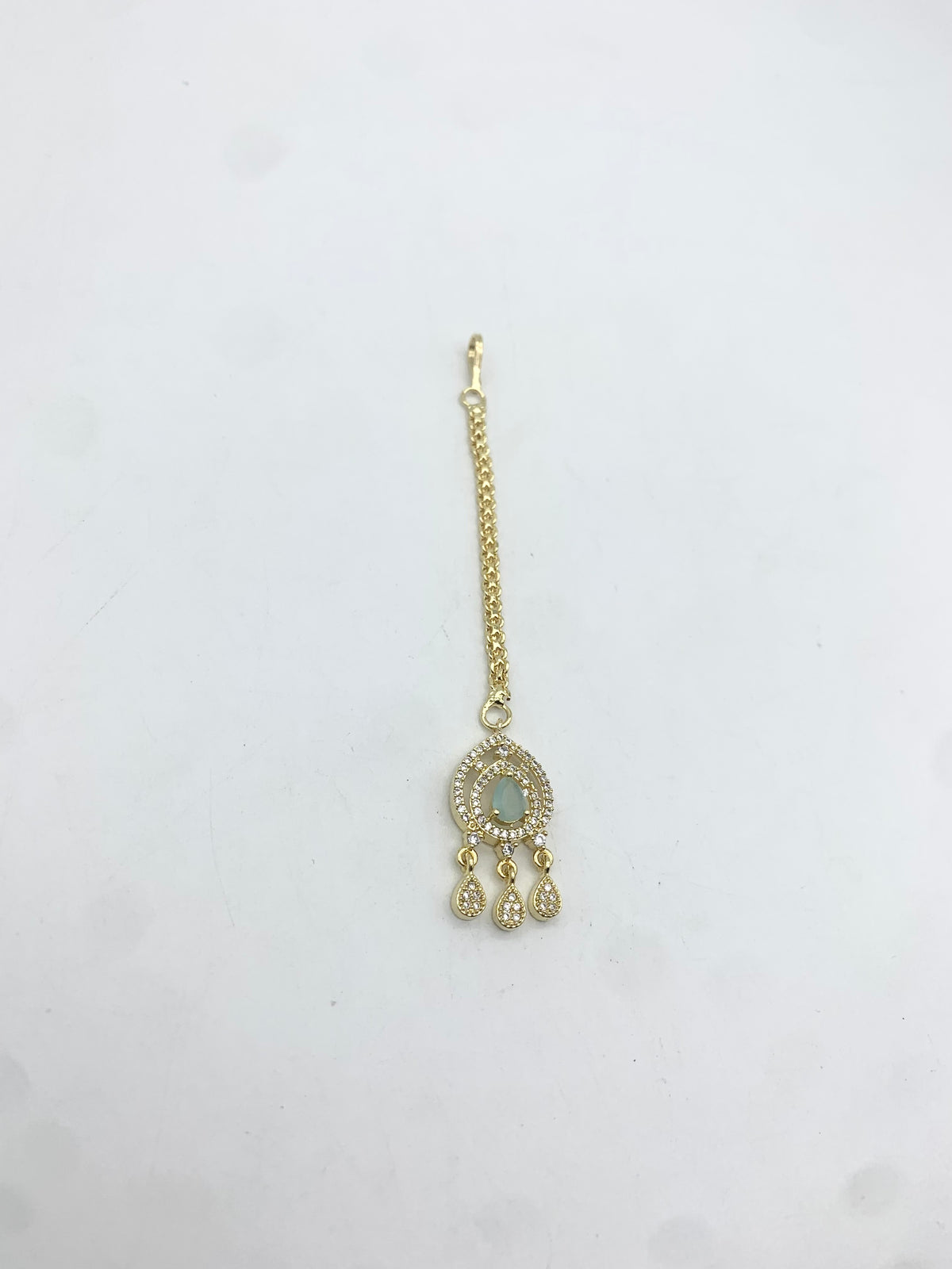 AM673 Gold and Mint tikka American diamond