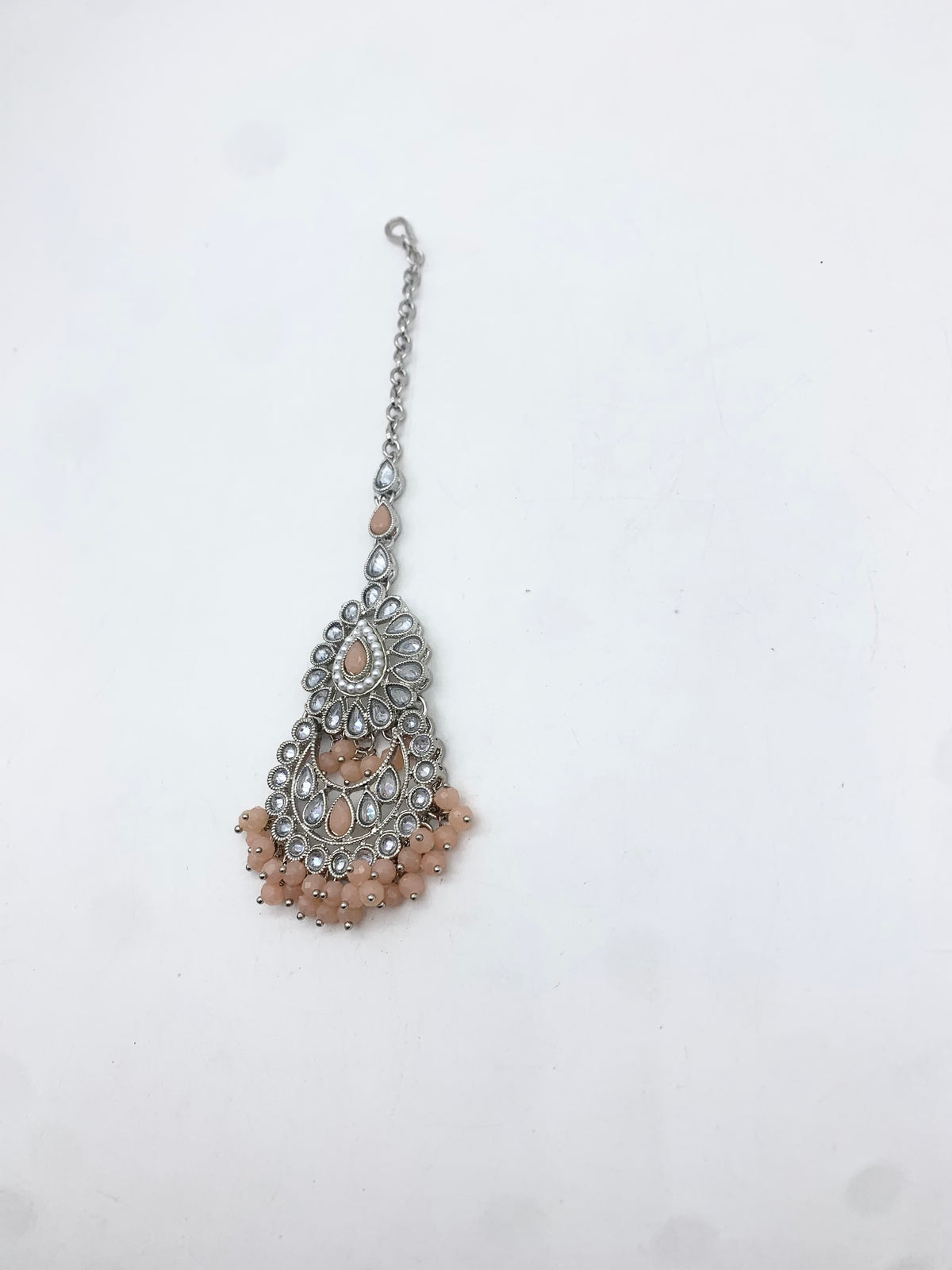AM664 Silver and Peach tikka polki