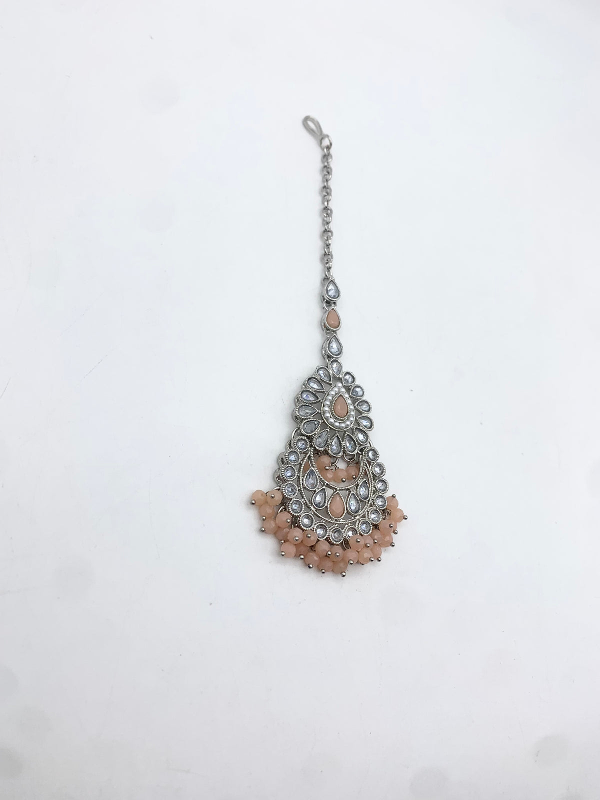 AM664 Silver and Peach tikka polki