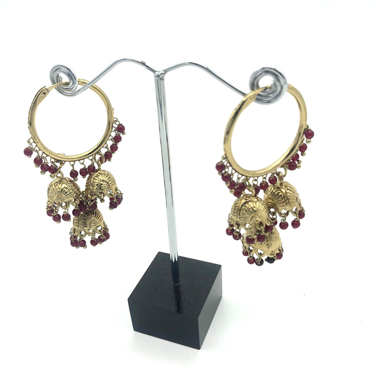 J3 Maroon hoop jumka image 0