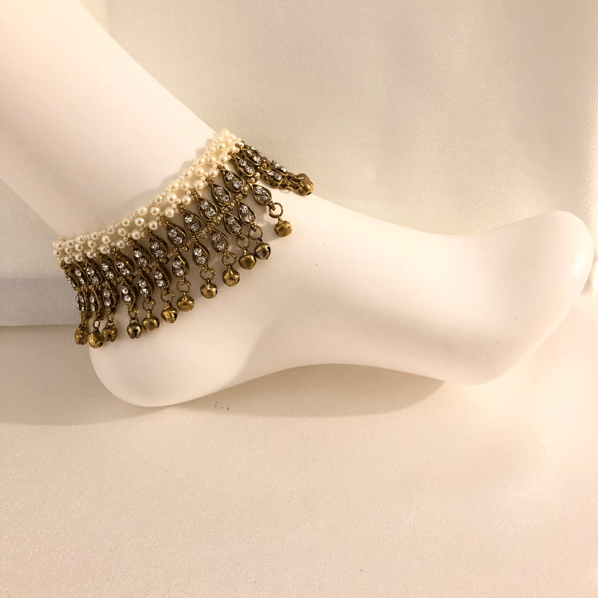 AB12 Antique thick bell anklets image 1